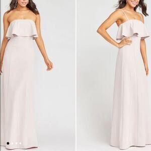 show me your mumu monaco ruffle maxi dress show me the ring crisp women medium